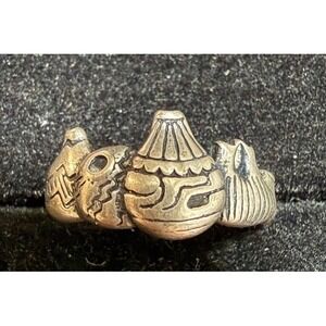 Sterling Silver 925 Southwestern Clay Pottery Band Ring Size 7.5 STC